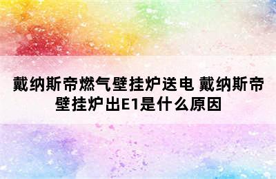 戴纳斯帝燃气壁挂炉送电 戴纳斯帝壁挂炉出E1是什么原因